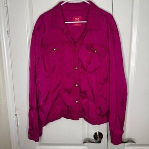 MCM Fuschia Monogram Button Up Jacket